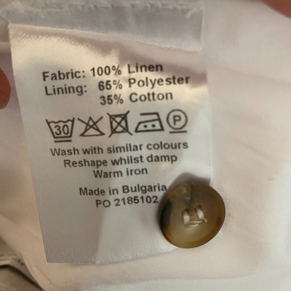 Wide Leg White Linen Pant SZ 8 - Picture 10 of 11